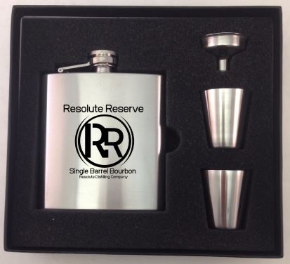 6 ounce Stainless Steel Flask Resolute Reserve Gift Set